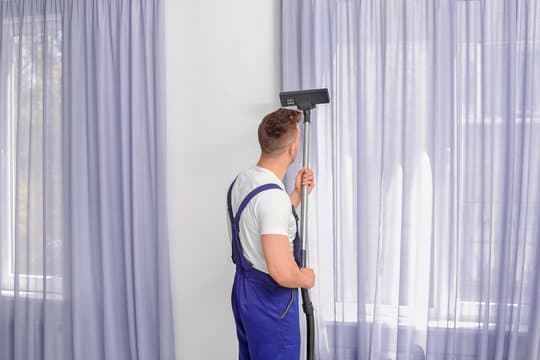 Drapes and Curtain Cleaning service - professional cleaning demonstration